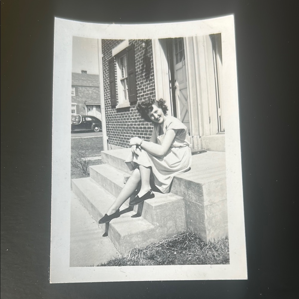 Vintage 1940s Woman Black and White Photograph